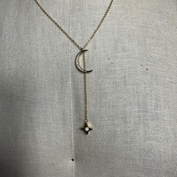 LILI CLASPE Gold Plated Rope The Moon Necklace Lariat New in Box - Picture 4 of 5